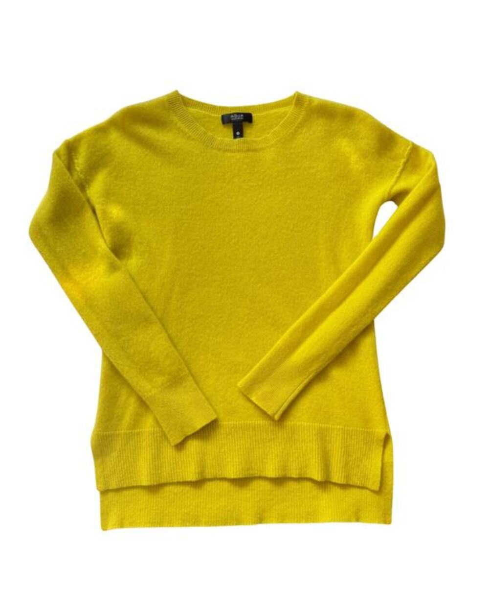 Aqua 100% Cashmere Sweater Small Crew Neck Knit Pullover Soft Luxe